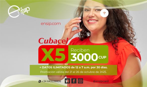 Recargas Cubacel con Ensip